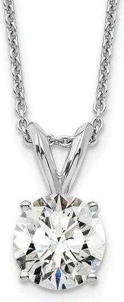 Diamond2Deal 14k Gold 3/4 Ct Round Lab Grown Diamond Solitaire Pendant Necklace 18 Clarity VS, Color G-H