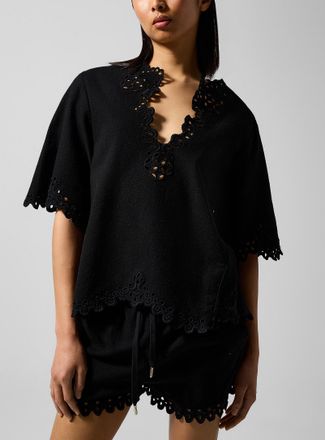 Isabel Marant Womens Shana openwork embroidery top