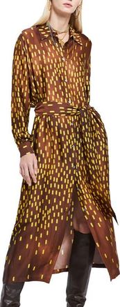 ottod'Ame Viscose Long Chemisier With Sash in Brown at Nordstrom, Size 40 It