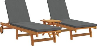 vidaXL Tumbona 3 Pcs Marr&oacute;n 40 X 40 X 40cm Madera Maciza De Acacia Vidaxl