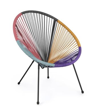 BIZZOTTO Sill&oacute;n en acero y fibra sint&eacute;tica multicolor