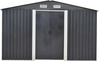 VENTE-UNIQUE.COM Cobertizo de jard&iacute;n acero gris antracita