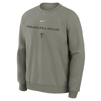Nike Philadelphia Phillies Primary Nike Mens Dri-FIT MLB Pullover Crew in Grey | 03EKN05KPP-4QS