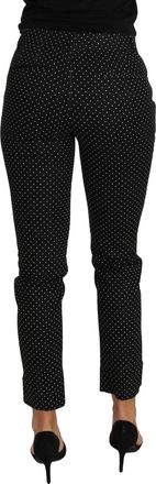 Dolce & Gabbana Black Dress Polka Dot Cropped Straight Womens Pants