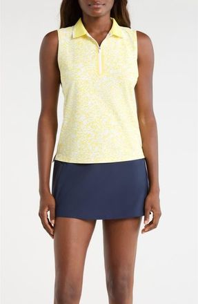 G/Fore Scribble Tech Piqu&eacute; Polo in Canary at Nordstrom, Size X-Small