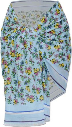 Dolce & Gabbana Beachwear, female, Blue, Size: ONE SIZE Floral Motif Pareo