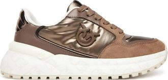 Pinko Leren sneakers met ronde neus - Dames - Sneakers - Bruin - 41 EU - Leer - Schoenen