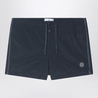 Stone Island Navy blue nylon swim shorts