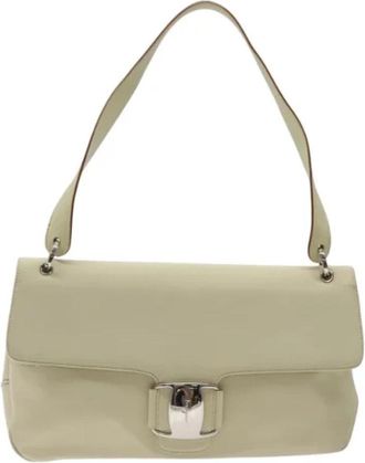 Ferragamo Tweedehands Canvas handtassen - Dames - Vintage Handtas - Wit - ONE Size - Vintage