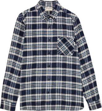 Roy Rogers Geruit overhemd met knopen - Heren - Casual Overhemden - Blauw - XL - Katoen - Overhemden