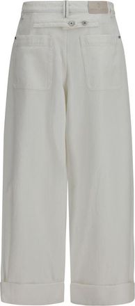 Brunello Cucinelli Womens White Cotton Casual Pants