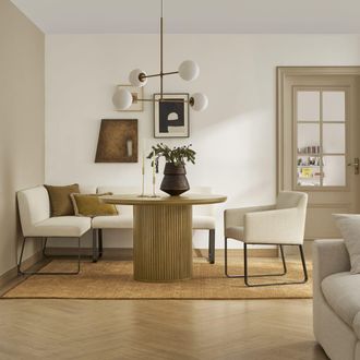 Castlery Natural Round Dining Table | Harper by Castlery, Modern Yellow Finish