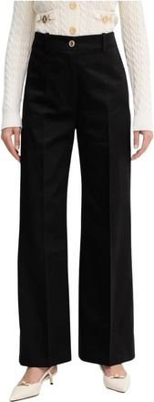 Patou Wijde broek - Dames - Wijde Broeken - Zwart - S - Katoen - Broeken