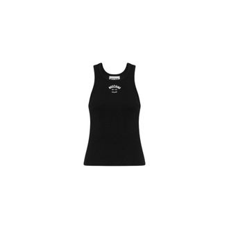 Moschino Sleeveless Tops, female, Black, Size: XS Stretch Cotton Tank Top
