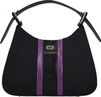 La Carrie Monogram Schoudertas - Dames - Handtassen - Zwart - ONE Size - Leer - Tassen