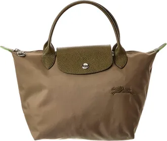 Longchamp Le Pliage Green Small Canvas Short Handle Handbag
