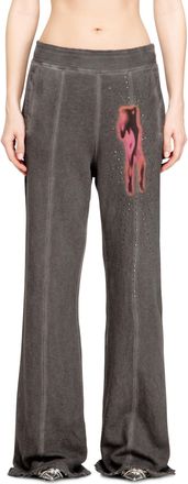 Diesel Cotton pants with prints and studs - Pants - Woman - Grey