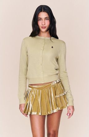 Guizio June Relaxed Wool Cardigan in Vintage Lime at Nordstrom, Size Xx-Small
