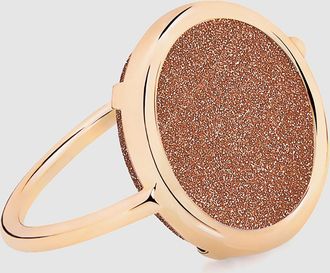 Ginette NY Bague Baby Disc Sandstone Doré Or Rose
