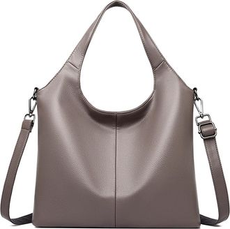 Generic Compatible For Handbags Women Bags Large Capacity Soft Leather Ladies Crossbody Bag Shoulder Tote(Grey)