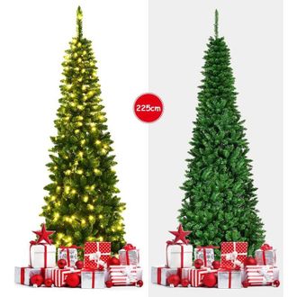 Costway Rbol De Navidad Artificial 225 Cm Luces De 2 Tipos Decoraci&oacute;n Para Navidad Hogra Interior Fiesta - Costway