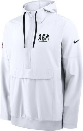 Nike Cincinnati Bengals Alt Anorak Nike Mens NFL 1/2-Zip Hooded Jacket in White | 03AT064N9A-J5Z