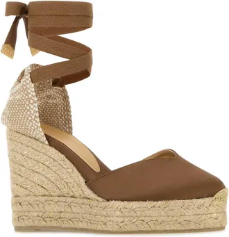Castaner Womens Mud Satin Chiara Wedges Moka Espadrillas Espadrilles
