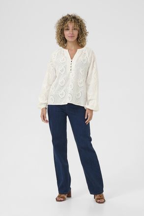 Cream Blouse met lange mouwen Regular fit Snow White
