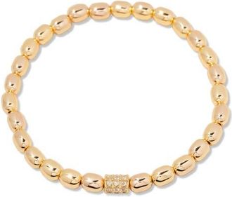 Brook & York Brei Birthstone Beaded Stretch Bracelet in Gold March at Nordstrom
