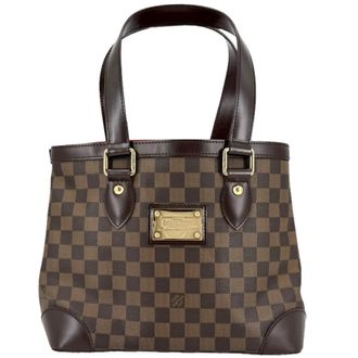Louis Vuitton Brown White Damier Canvas Handbag Tote Bag (Pre-Owned)