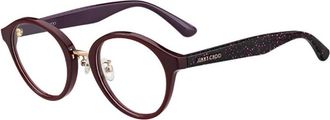 Jimmy Choo London Ladies Red Round Eyeglass Frames JC197/F 0MXW00