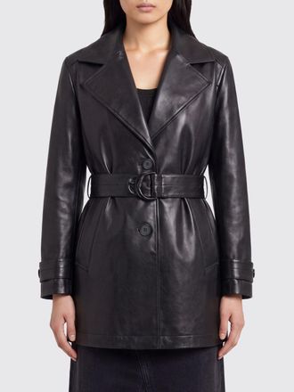 Chlo&eacute; Cappotto monopetto al ginocchio in pelle sintetica con cintura