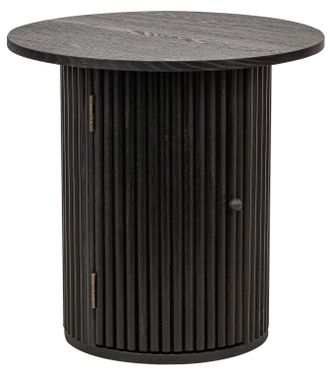Nordlys Wooden Side Table with Storage Tray in Black