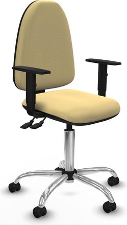Piqueras y Crespo Silla De Oficina Piqueras A&yacute;na Crema Cuero Sint&eacute;tico Ajustable