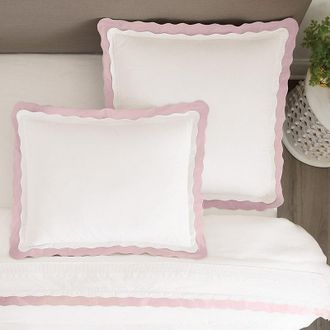 Ballard Designs Arabella Scalloped Sham - Woodrose - King - Ballard Designs