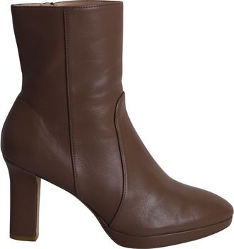Stuart Weitzman Rosalind 90 Platform Ankle Boots in Brown Leather