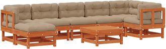 vidaXL Conjunto De Sof&aacute;s De Jard&iacute;n Arakil 8 Uds. Marr&oacute;n Cera Vidaxl