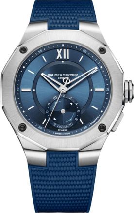 Baume & Mercier Riviera Tideograph Limited Edition Automatic Blue Dial Rubber Strap Mens Watch 10761