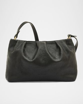 IL BISONTE Accademia Pleated Leather Crossbody Bag