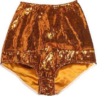 Dolce & Gabbana Orange Sequin Nylon High Waist Girdle Womens Underwear