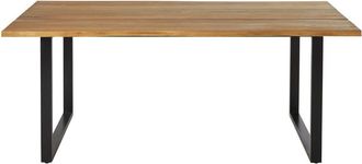 Maisons du monde Mesa de jard&iacute;n de acacia maciza y metal negro para 6/ 8 personas L.190