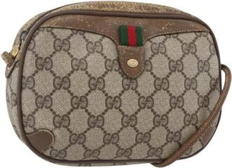 Gucci Pre-owned Canvas Cross Body Bag - Dames - Vintage Schoudertas - Beige - ONE Size - Vintage