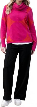 Marble Scotland Polka Dot Cowl Neck Jumper In Fuschia