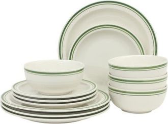 Gibson Home Hometown Diner Porcelain Dinnerware Set in White/green at Nordstrom