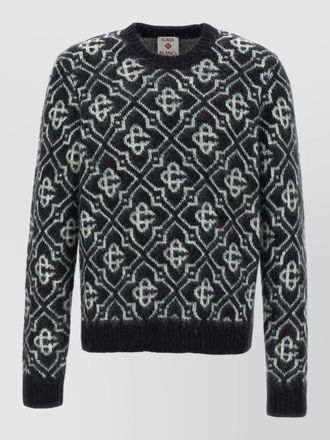 Casablanca monogram knit crew neck sweater geometric