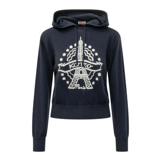 Kenzo Felpa con cappuccio ricamata Torre Eiffel - - Sweatshirts & Hoodies - Donna - Blu - L