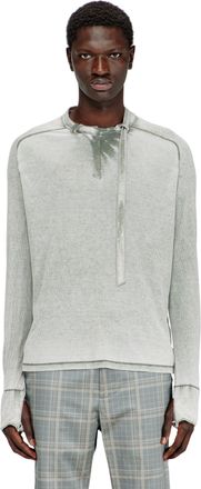 Diesel Rib-jersey top with biker neck strap - T-Shirts - Man - Grey