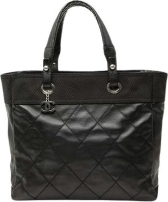 Chanel Pre-owned Quilted Tote Bag - Dames - Vintage Shopper - Zwart - ONE Size - Leer - Vintage