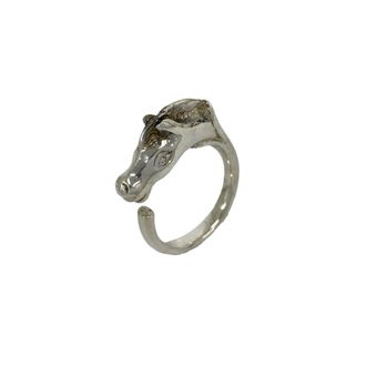 Herm&egrave;s Silver Silver 925 Band Ring (Pre-Owned)