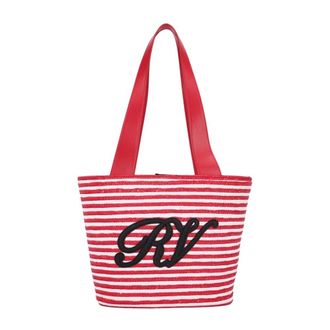 Roger Vivier RV Straw Panier Small - female - Roger Vivier - Shopping Bags - Red - ONE SIZE - Bags